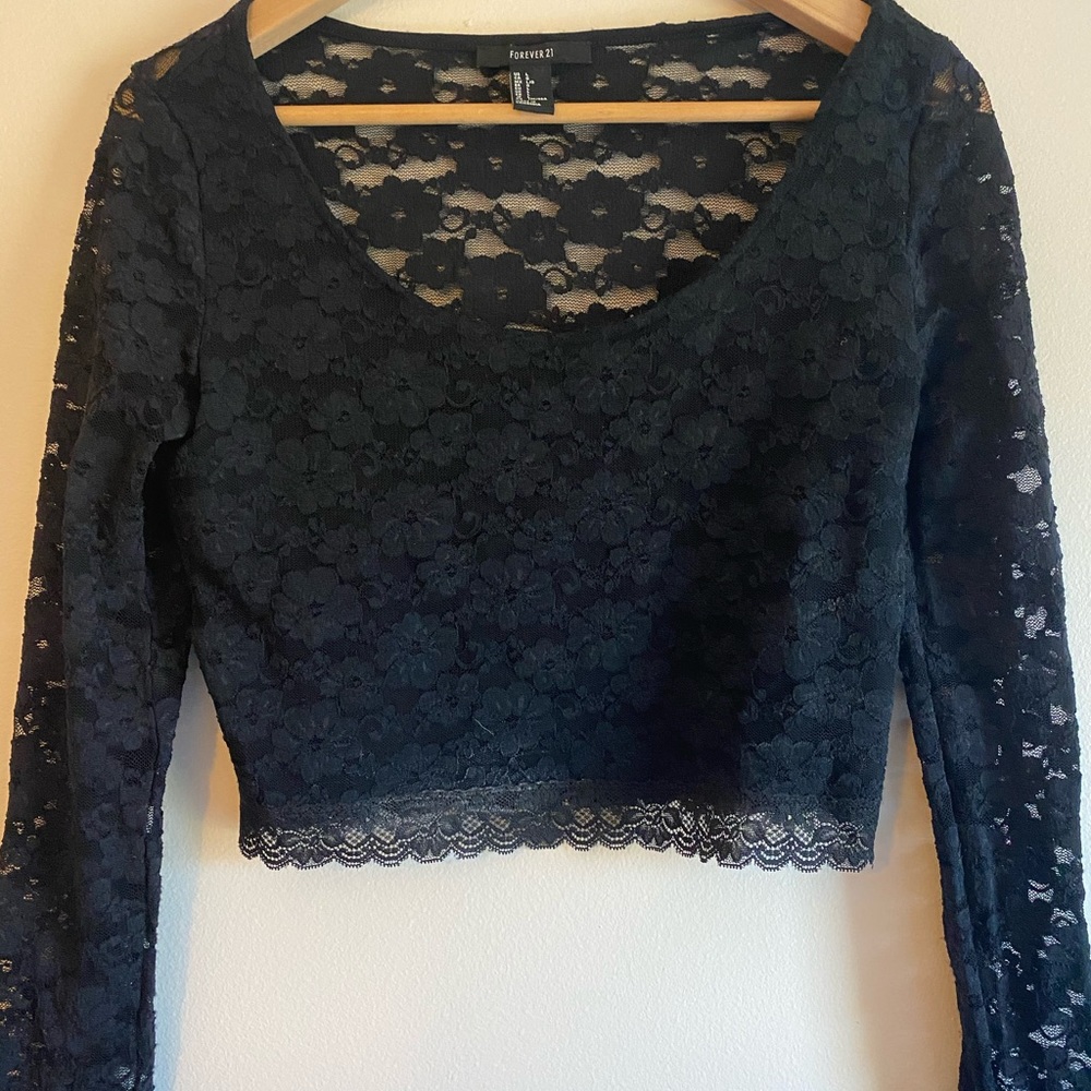 Forever 21 Lace Long Sleeve Top